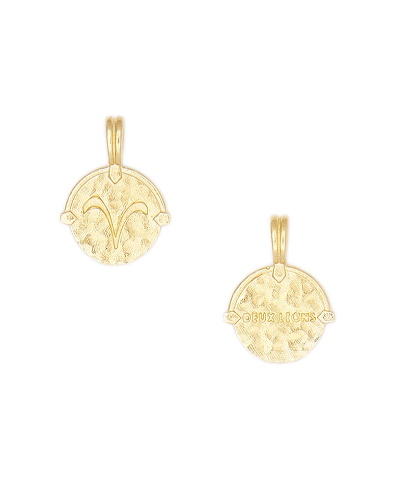 Deux Lions Jewelry Gold Baby Zodiac Necklace In K Gold Plated - Aries