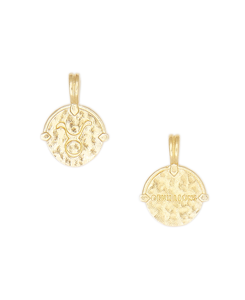 Deux Lions Jewelry Gold Baby Zodiac Necklace In K Gold Plated - Taurus