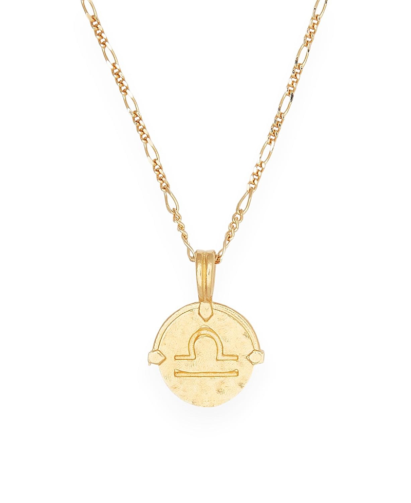 Deux Lions Jewelry Baby Girls' Zodiac Necklace In K Gold Plated - Libra