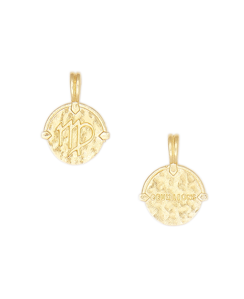 Deux Lions Jewelry Gold Baby Zodiac Necklace In K Gold Plated - Virgo