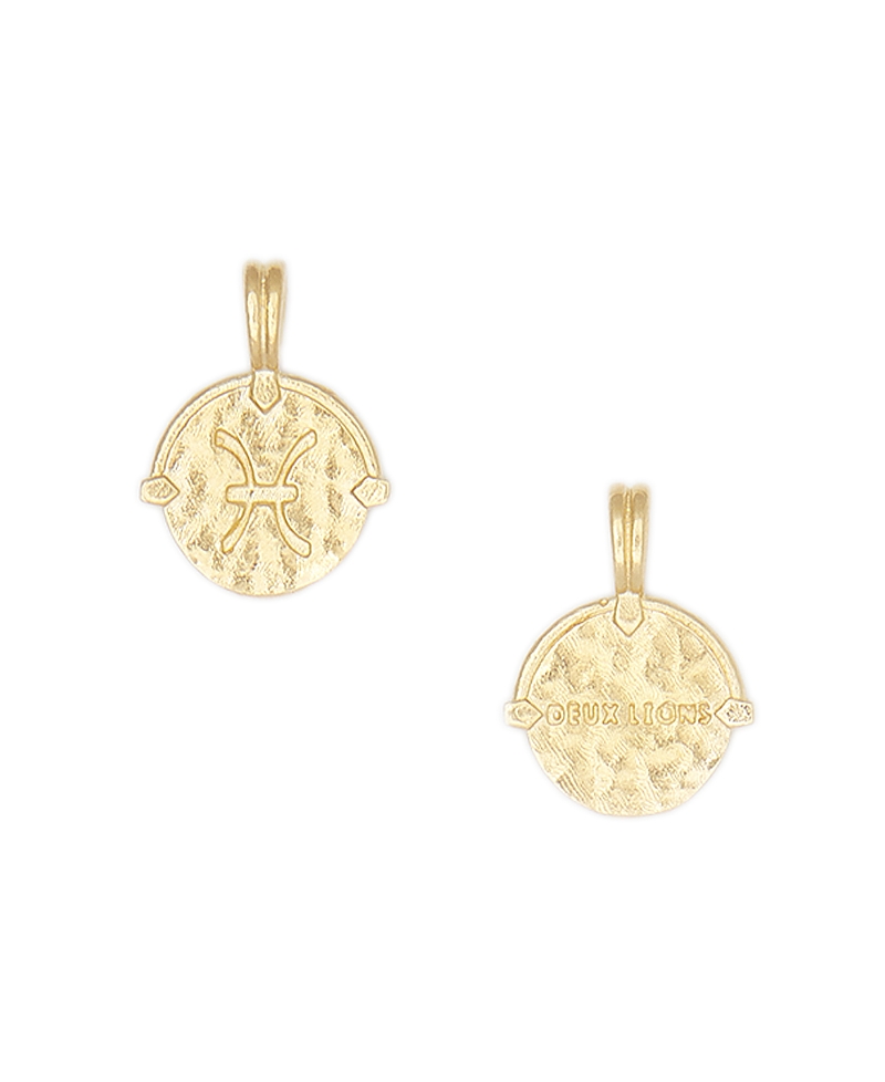 Deux Lions Jewelry Gold Baby Zodiac Necklace In K Gold Plated - Pisces