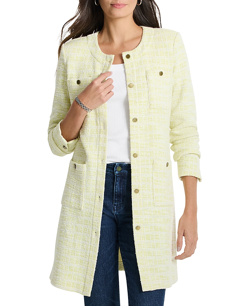 Nic + Zoe Nic+zoe Textured Statement Jacket In Green Mix