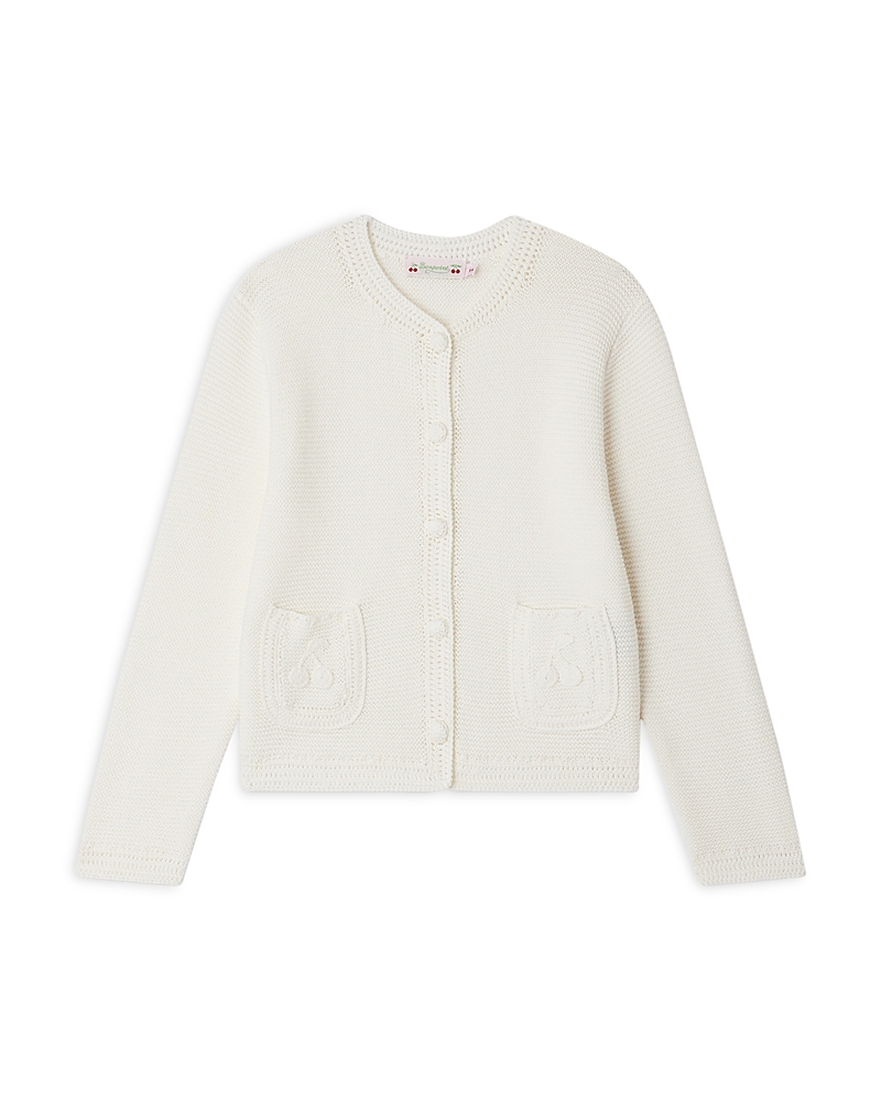 Bonpoint Girls' Elaia Cardigan - Little Kid, Big Kid In Blanc Lait