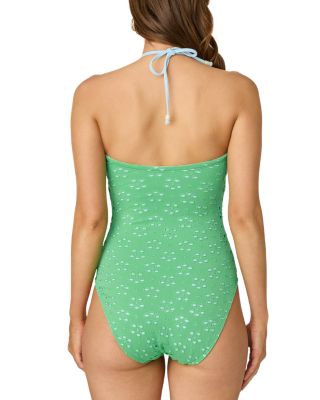 Cinched Eyelet One Piece Swimsuit