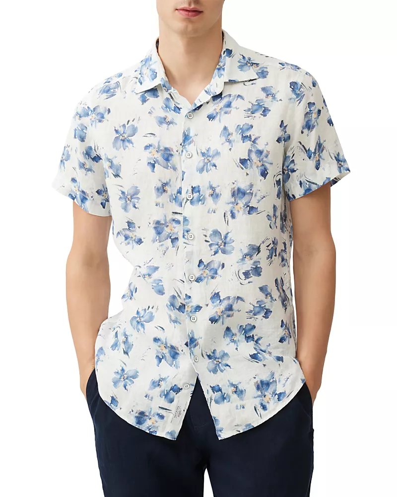 Rodd & Gunn Portland Island Slim Fit Short Sleeve Linen Shirt