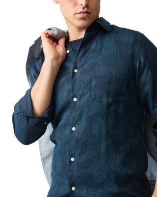 North River Slim Fit Printed Linen Shirt