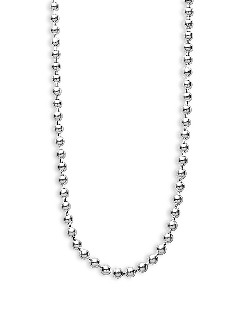 Lagos Sterling Silver Caviar Beaded Necklace, 16-18 In Silver