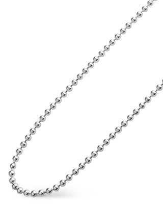 Sterling Silver Caviar Beaded Necklace, 16-18"