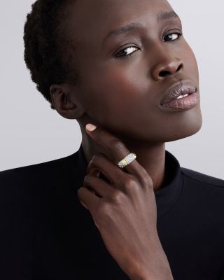 Two Tone Signature Caviar Diamond Ring, 0.567 tcw