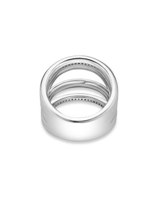 Two Tone Caviar Lux Five Row Diamond Ring, 0.29 tcw