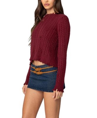 Edikted - Split Open Back Cable Knit Sweater