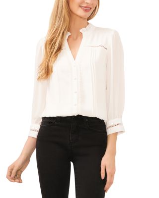 CeCe - Pintucked Button Front Top