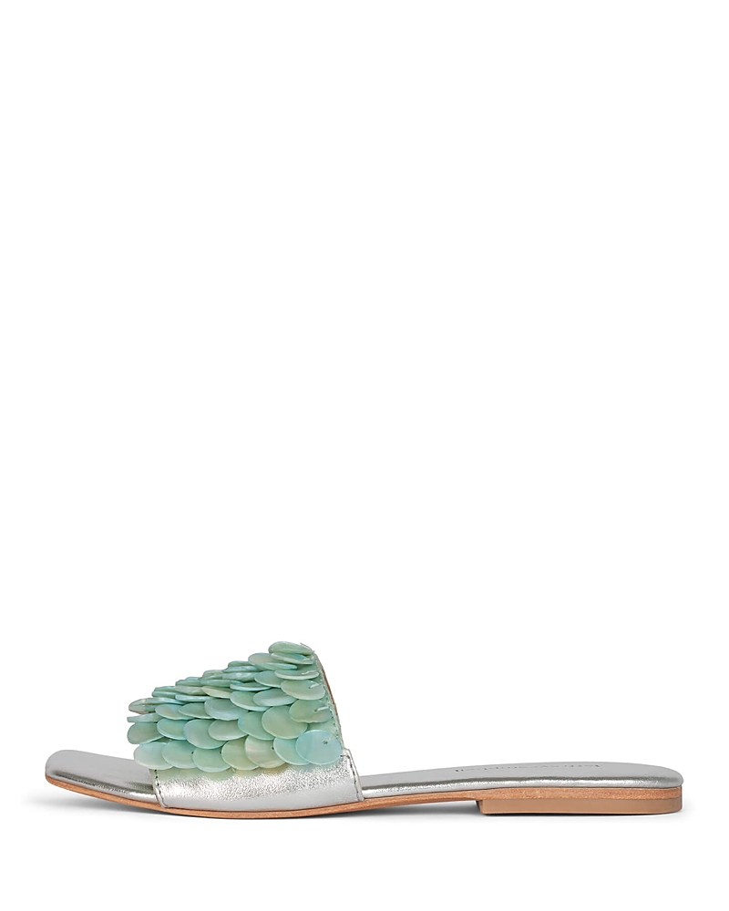 Jeffrey Campbell Fishy Slide Sandal In Blue Silver Combo