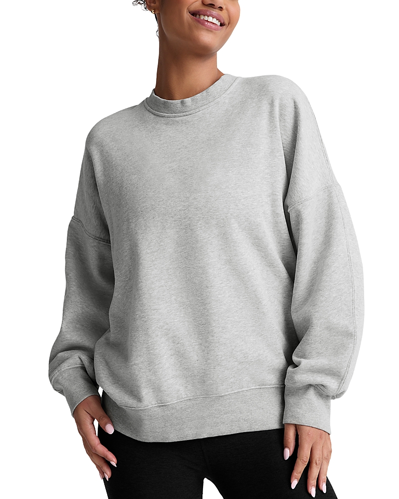 Shop Beyond Yoga Solstice Oversized Sweatshirt In Light Heather Gray