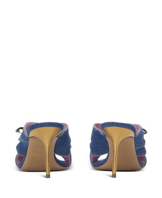 Women's Denim Safety Pin Mules