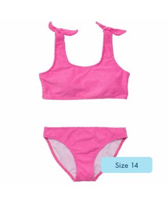  Girls' Bubblegum Bloom Crop Bikini and Bottom Set - Little Kid, Big Kid