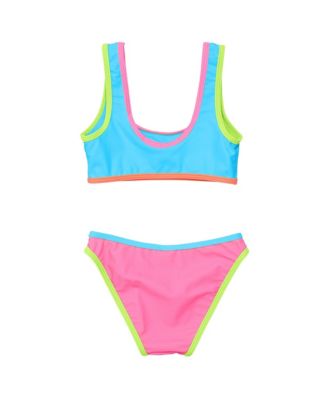  Girls' Candy Colorblock Crop Bikini - Little Kid, Big Kid