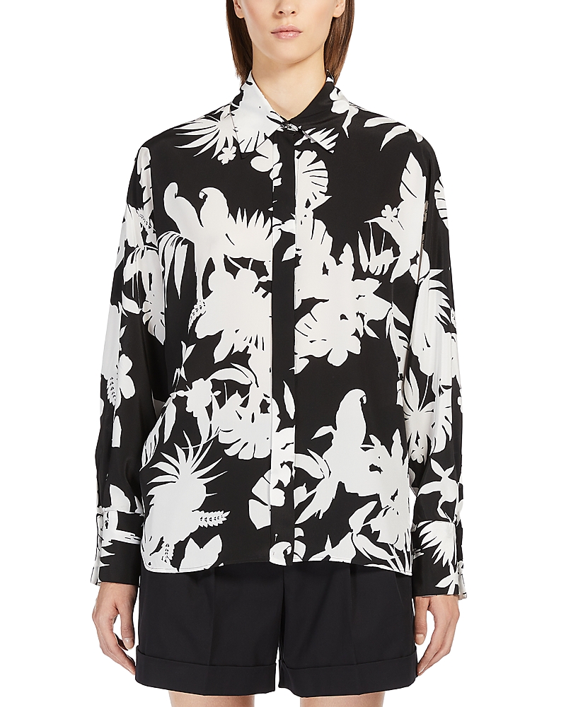 Max Mara Studio 2 Arpe Printed Silk Shirt