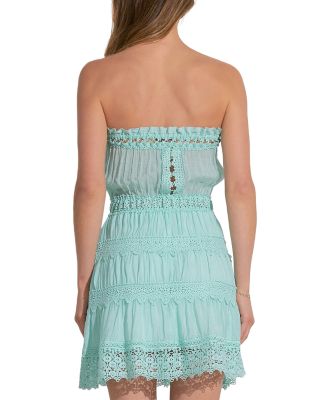 Strapless Crochet Trim Dress