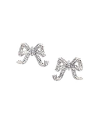 Self-Portrait Crystal Bow Drop Earrings