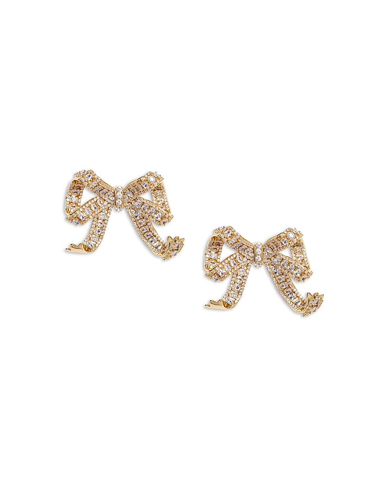 SELF-PORTRAIT SELF-PORTRAIT CRYSTAL BOW DROP EARRINGS