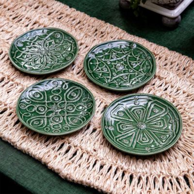 Jardins Du Monde Assorted Side/Cocktail Plates, Set of 4