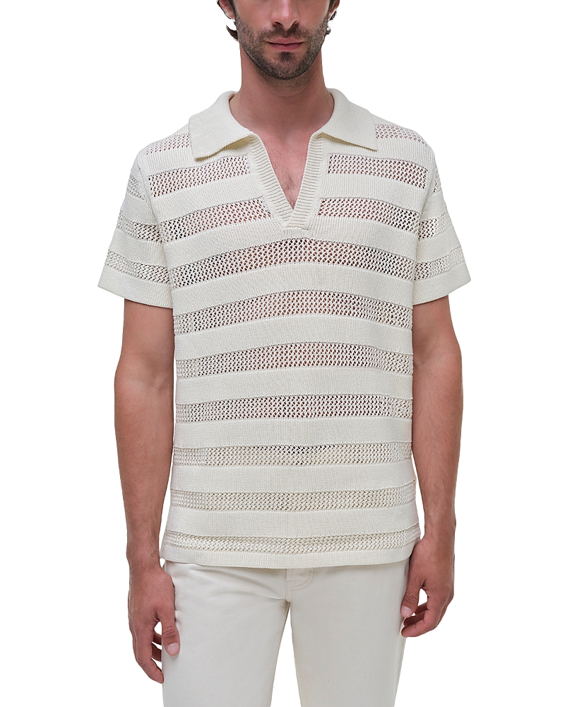 Simkhai Short Sleeve Polo Sweater In Ivory