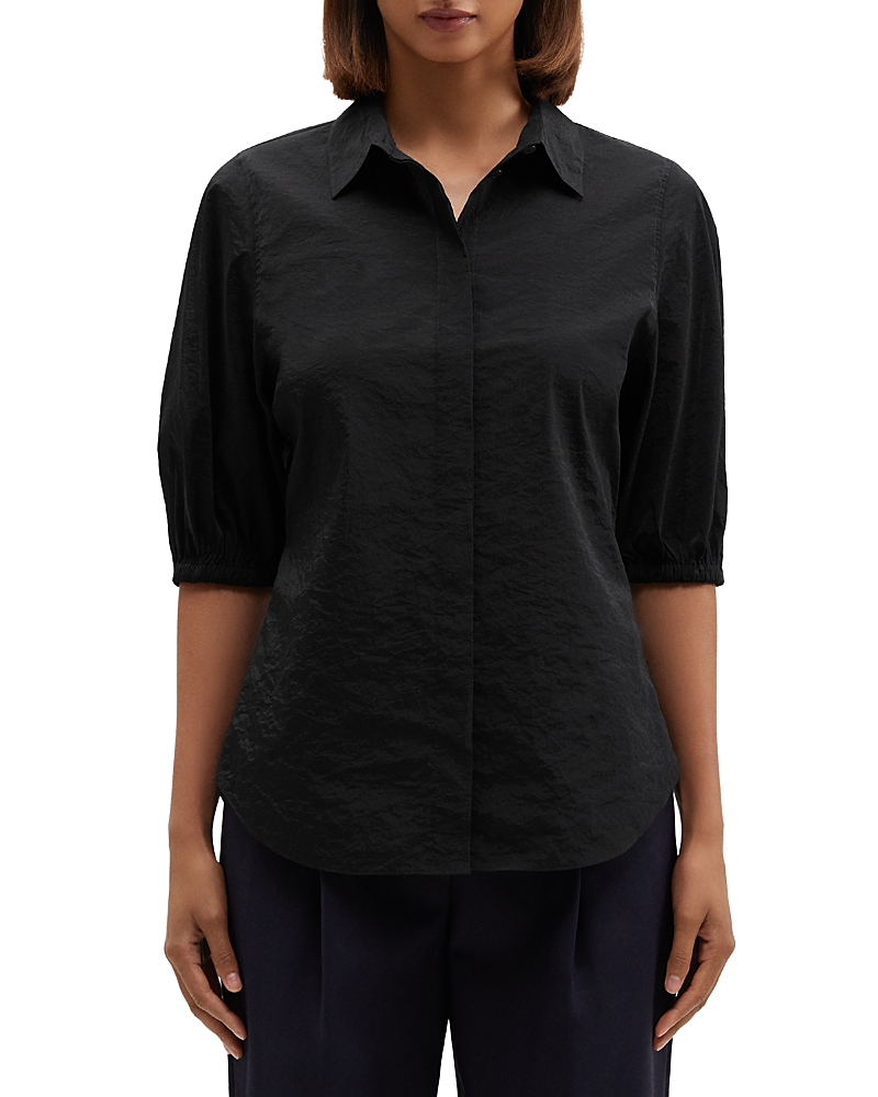 Theory Seam Cinch Shirt In Black