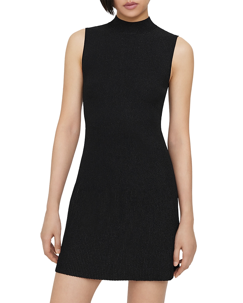 Theory Ribbed Sleeveless Dress In Crepe Knit In Black