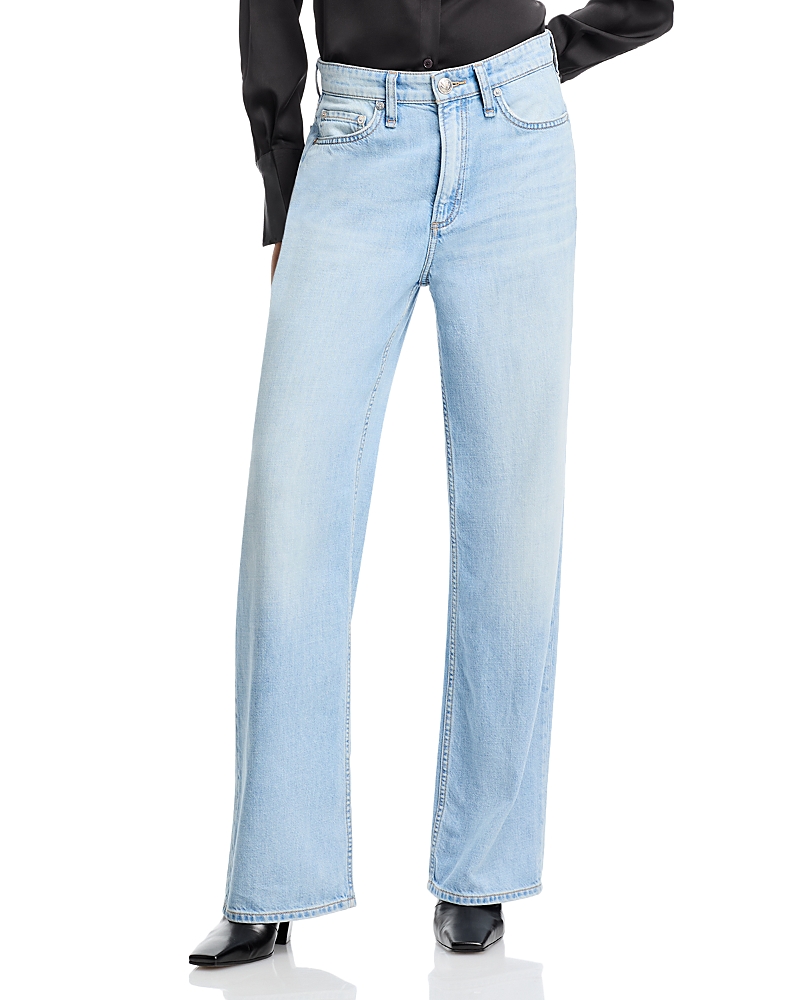 Shop Rag & Bone Logan Featherweight Mid Rise Wide Leg Jeans In Greenport