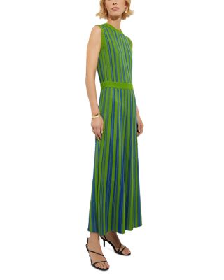Rib Knit Striped Maxi Dress