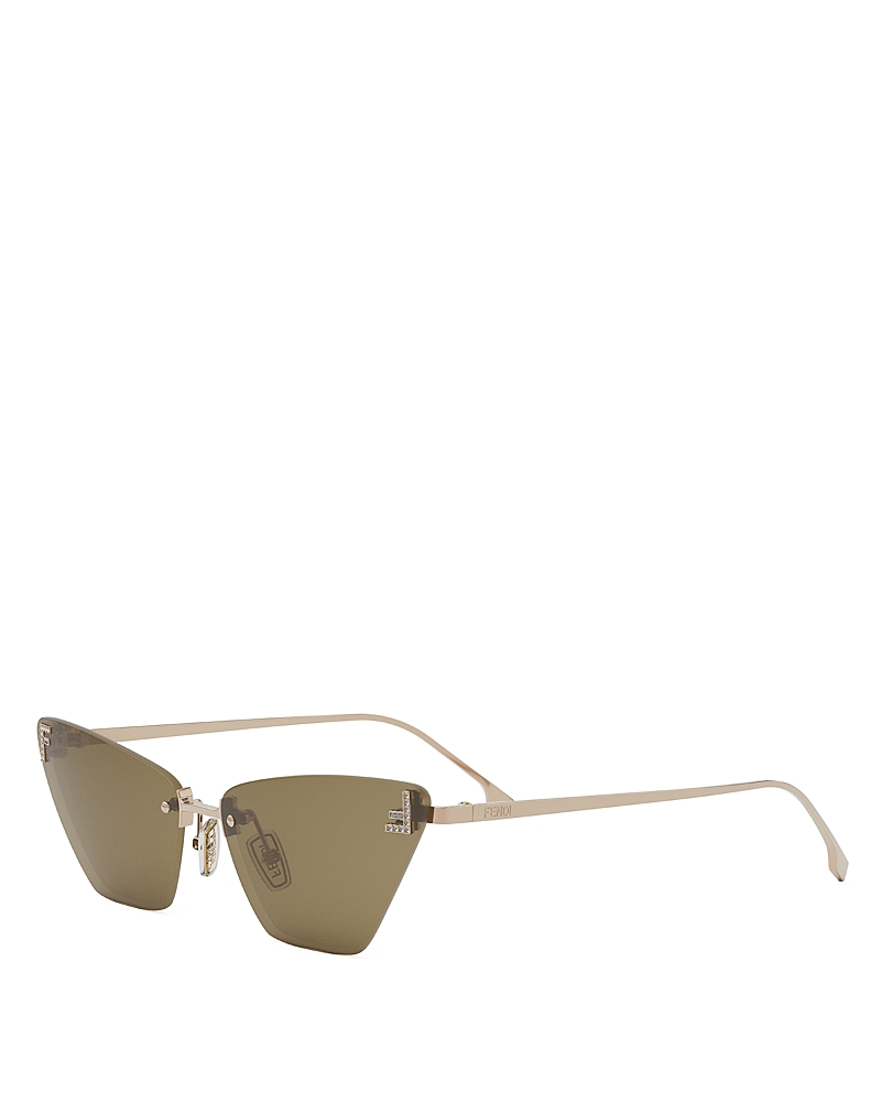 FENDI METAL FIRST CRYSTAL CAT EYE SUNGLASSES, 57MM