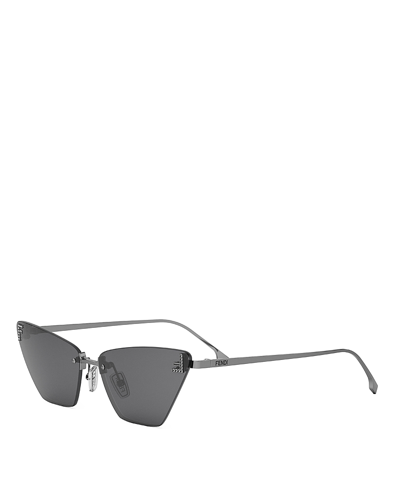 Fendi Fe4160us Cat-eye Crystalized Logo Sunglasses In Gray/roveiux