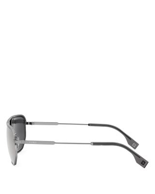 Travel Rectangular Metal Sunglasses, 61mm