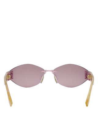 Fendi Metal Baguette Geometric Sunglasses, 74mm  display picture 2