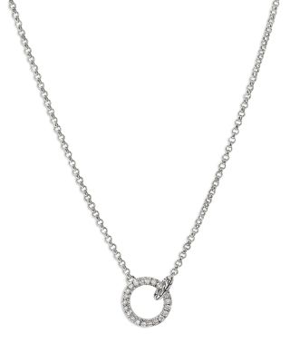 Sterling Silver JH Essentials Diamond Circle Pendant Necklace, 16-18"