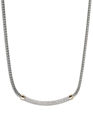 John Hardy 14K Yellow Gold & Sterling Silver Jh Essentials Diamond Pave Collar Necklace, 16-18