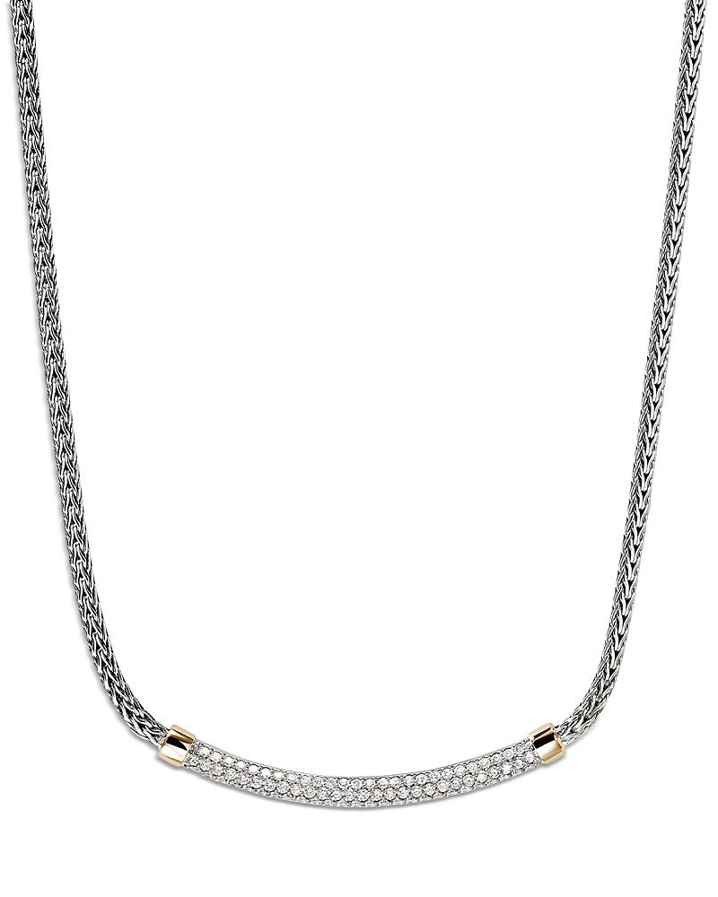 John Hardy 14K Yellow Gold & Sterling Silver Jh Essentials Diamond Pave Collar Necklace, 16