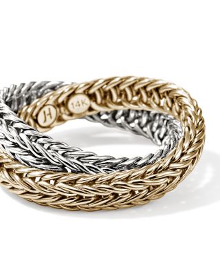 14K Yellow Gold & Sterling Silver Kami Chain Crossover Ring