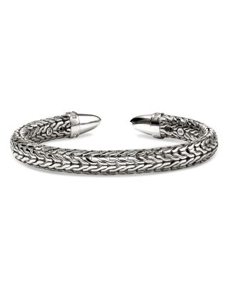 Sterling Silver Spear Diamond Accent Flex Cuff Bracelet