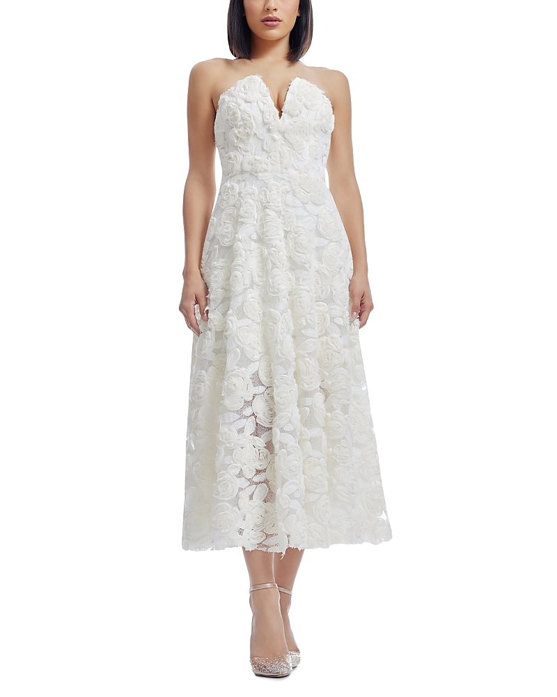 DRESS THE POPULATION DRESS THE POPULATION BRIELLA TEXTURED MIDI DRESS