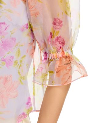 Midnight Tulips Fiona Silk Blouse