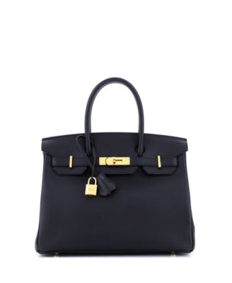 Pre-Owned Hermes Pre-Owned Hermes Birkin 30 Handbag Black Epsom with Gold Hardware