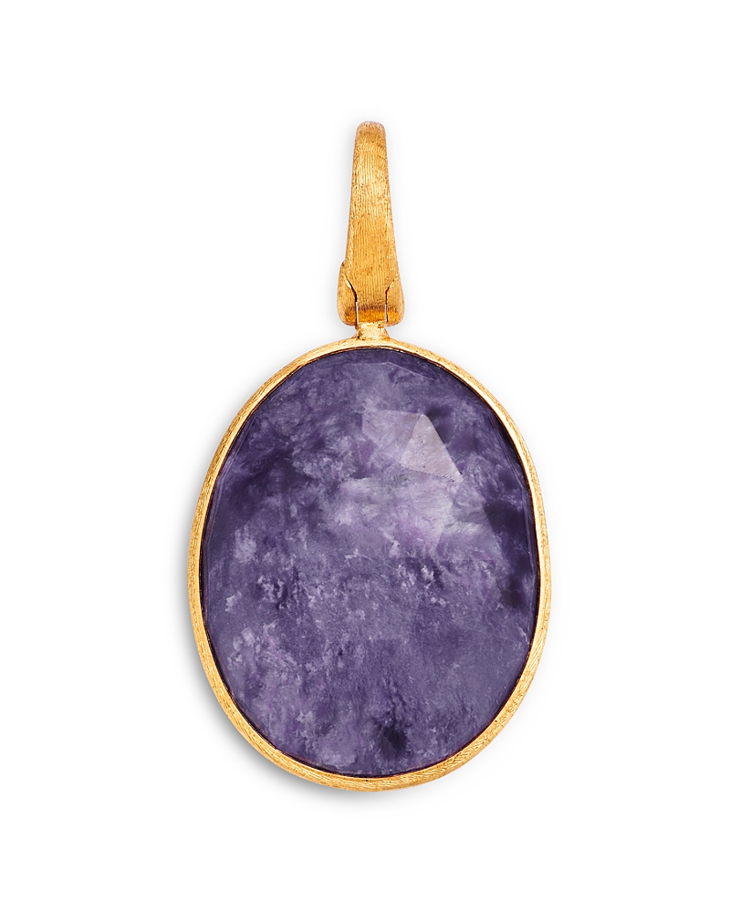 Marco Bicego 18k Yellow Gold Lunaria Color Charoite Oval Pendant In Purple