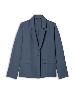 Notch Collar Linen and Silk Blazer