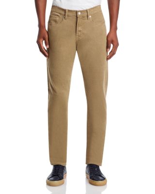 L'Homme Slim Brushed Twill Pants in Dark Tan