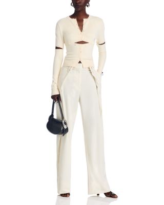 Multi Button Crewneck Cardigan Sweater