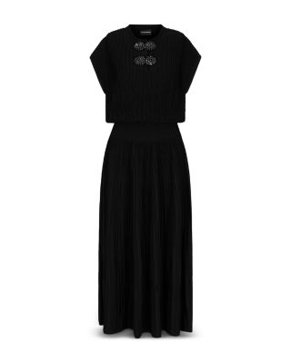 Ottoman Stitch Rhinestone Dress