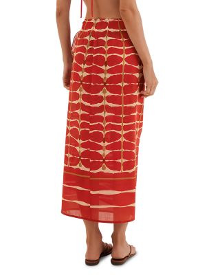 Agni Flora Tie Side Cover-Up Skirt
