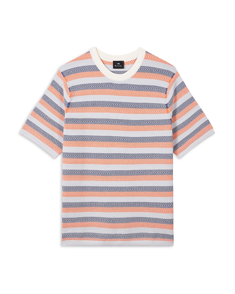 Ps By Paul Smith Herringbone Striped Knit Tee In Multi